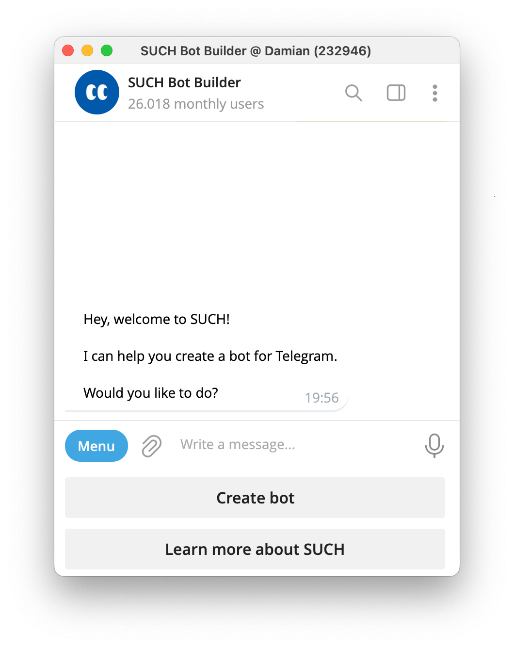 Codeless AI Telegram chatbot builder