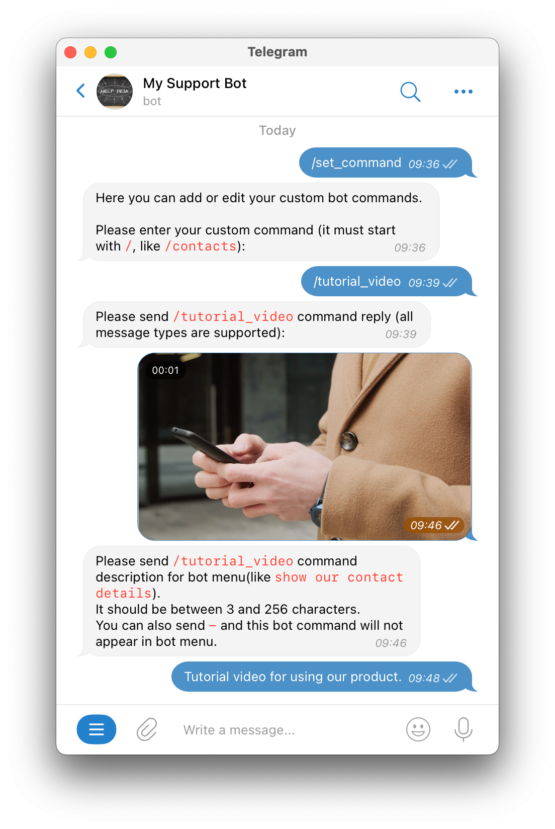 Creating a custom Telegram bot command in a SUCH-built bot