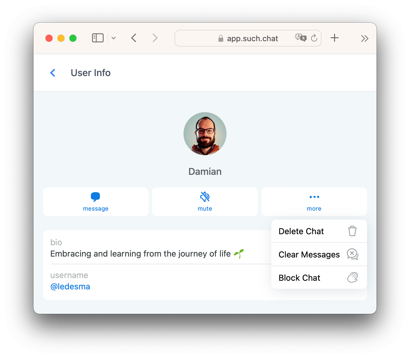 How To Mute, Block, Clear, and Delete Chats — screenshot 1