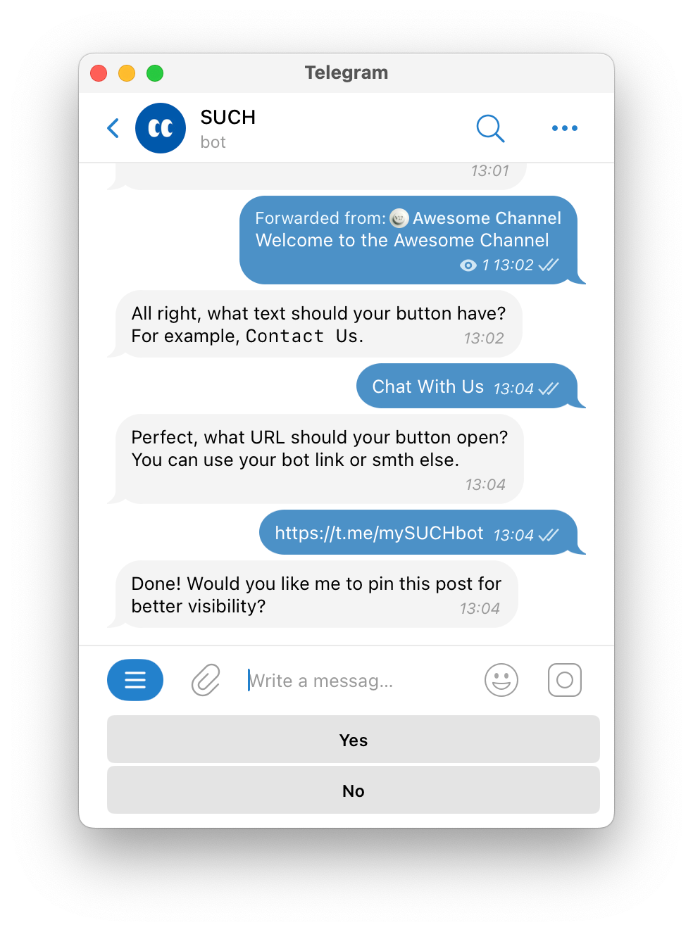 How To Add Buttons to Channel Posts — screenshot 2