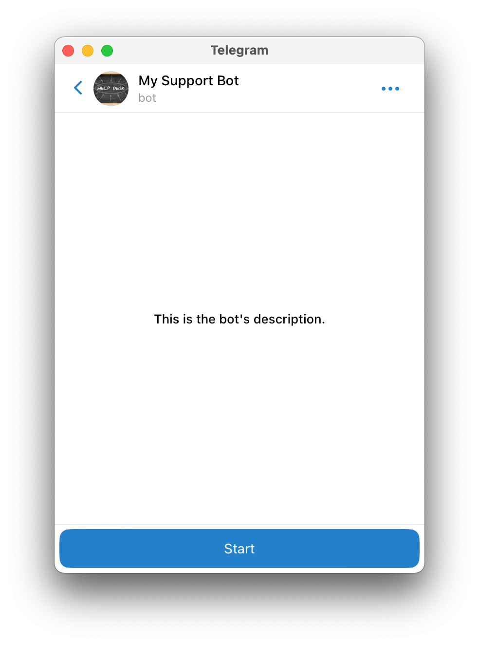 People will see the project description before starting the bot.